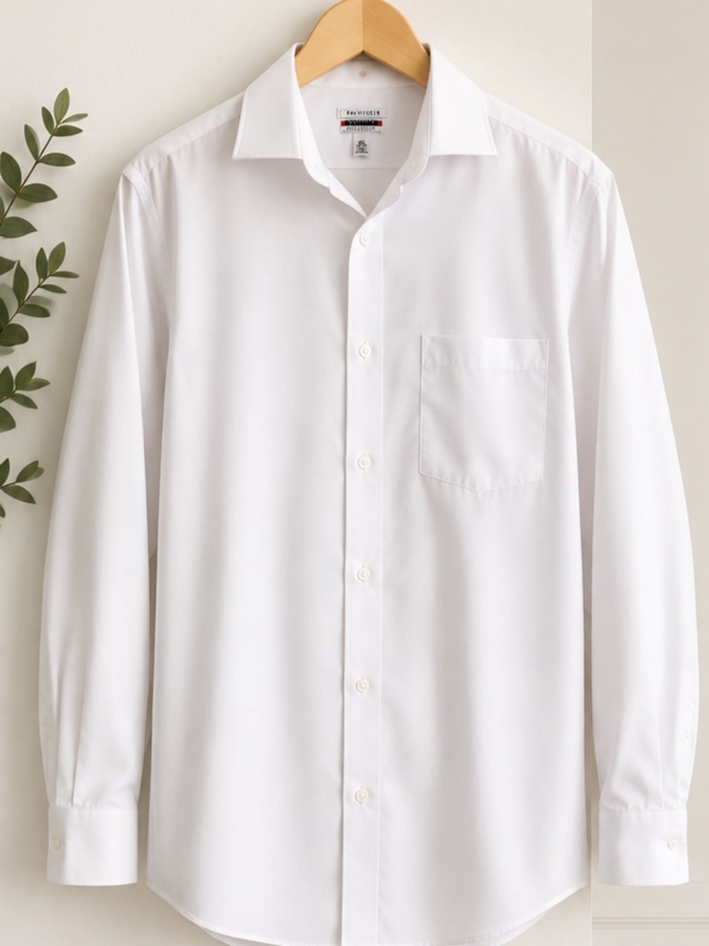 Van Heusen Men’s White Wrinkle Free Dress Shirt 15.5 32/33 Regular Fit